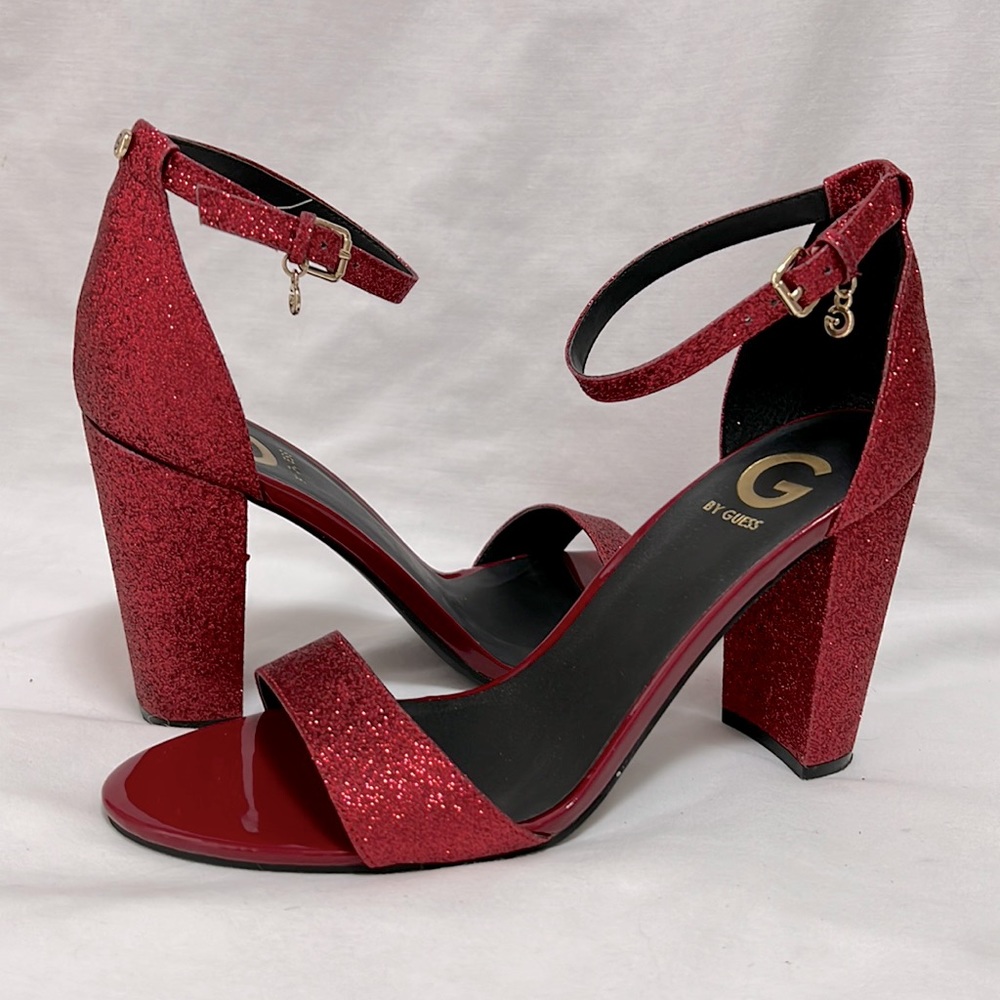 Guess glittery red sandals size 9.5M no box